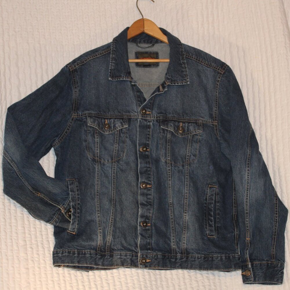 Northwest Territory Blue Denim JEAN JACKET Snaps Men's XL